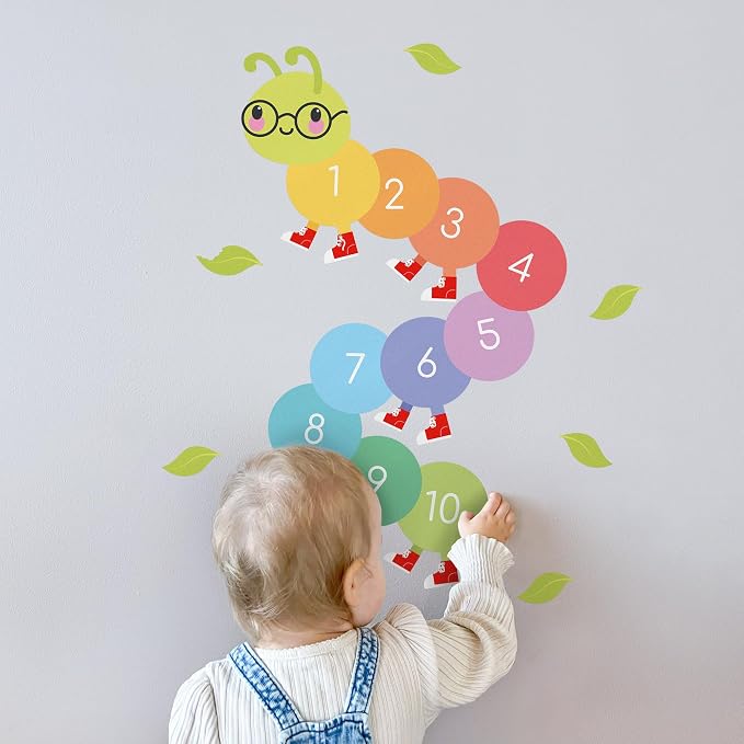 Teddylabels - Caterpillar - Easy-to-Apply & Removable Wall Stickers: Transform Your Toddlers Bedroom with Durable, Vibrant Peel-and-Stick Wall Decor – Stickers for Kids