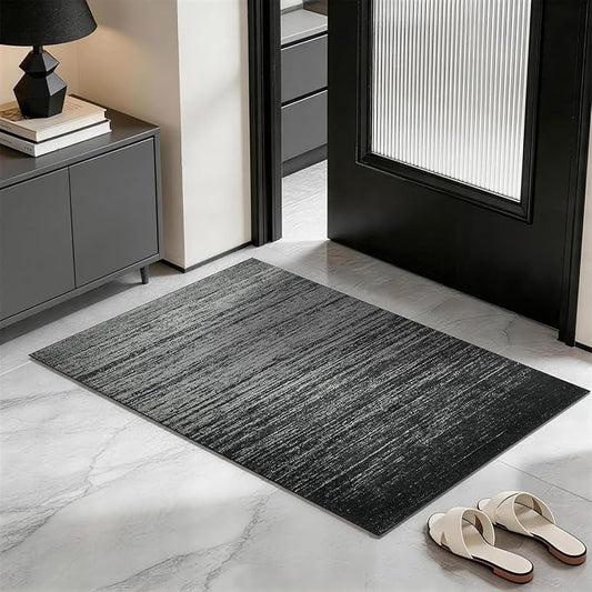 LIANLAM 2x3 Silver Infused Self-Cleaning Rug for Kitchen (2x3,Black) | NASA-inspired silver infused fabric washable rug,long-lasting surface freshness, low-pile minimalist versatile home decor
