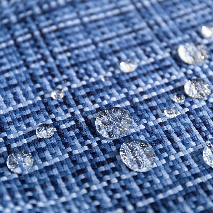 Kevin Textile Outdoor Waterproof Throw Pillow Covers 14x36 Inch Pack of 1 Woven Faux Linen Decorative Water Resistant Long Body Lumbar Cushion Covers for Tent Patio Garden Couch Sofa Navy Blue
