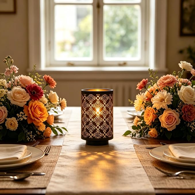 Hosley Set of 2 Diamond Cut Candle Holders Elegant 8 Inch Height Stands for Timeless Ambiance and Versatile Styling Dazzle Your Decor