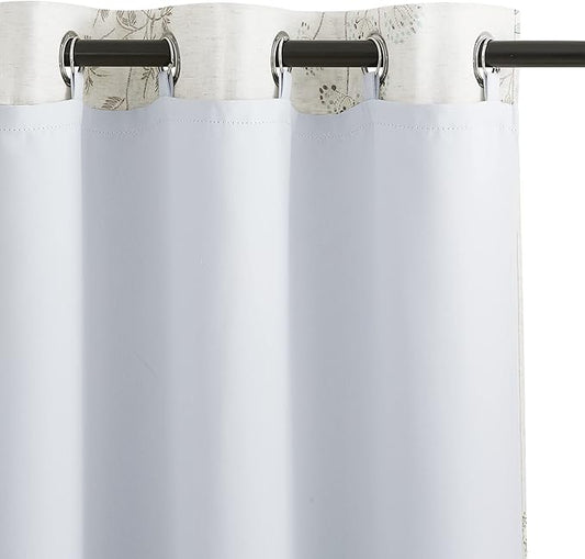 KGORGE Blackout Curtain Liners - Thermal Insulating Noise Reduce Detachable Liners for 42" Wide x 84" Long Curtains/Bedroom Window, Rings Included, 2 Panels, 40 inch Wide x 80 inch Long