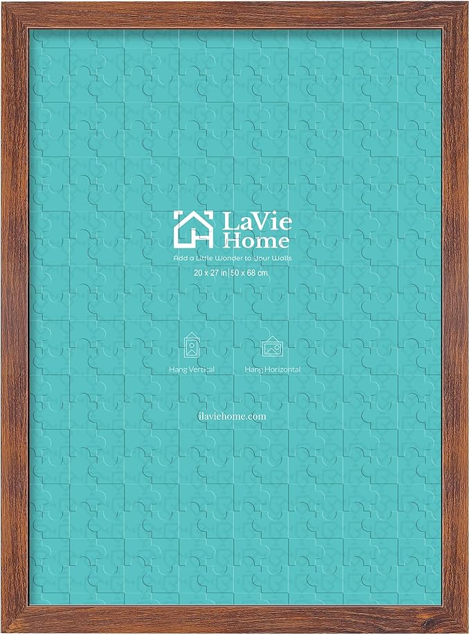 LaVie Home 20x27 Picture Frame Brown, Puzzles Frame for Wall Decoration, Classic Brown Minimalist Style Suitable for Decorating Houses, Offices, Hotels, Puzzles Posters Photos or Artwork（1 Pack）