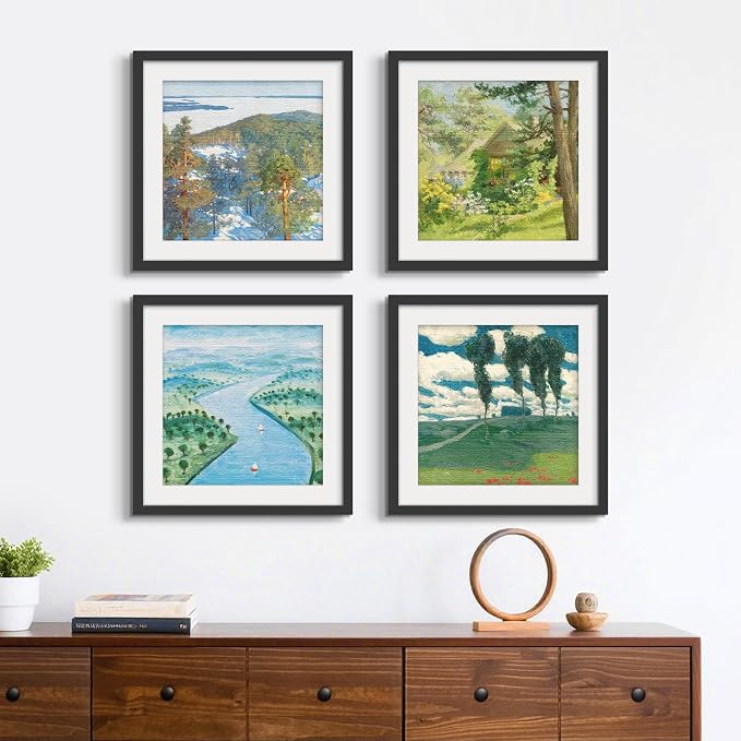 Picrit 20x20 Picture Frame 3 Pack, Black Poster Frame, Display Poster 16 x 16 with Mat or 20 x 20 without Mat for Horizontal or Vertical Wall Mounting