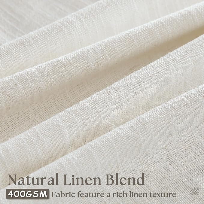 TWODRAPES Pinch Pleated Extra Wide Curtain Panels 90 Inches Long 70 Wide Linen Curtain for Patio Sliding Glass Door Cream Hooks Rings Semi Sheer Privacy 90 Inch Length for Living Room 70x90 1 Panel