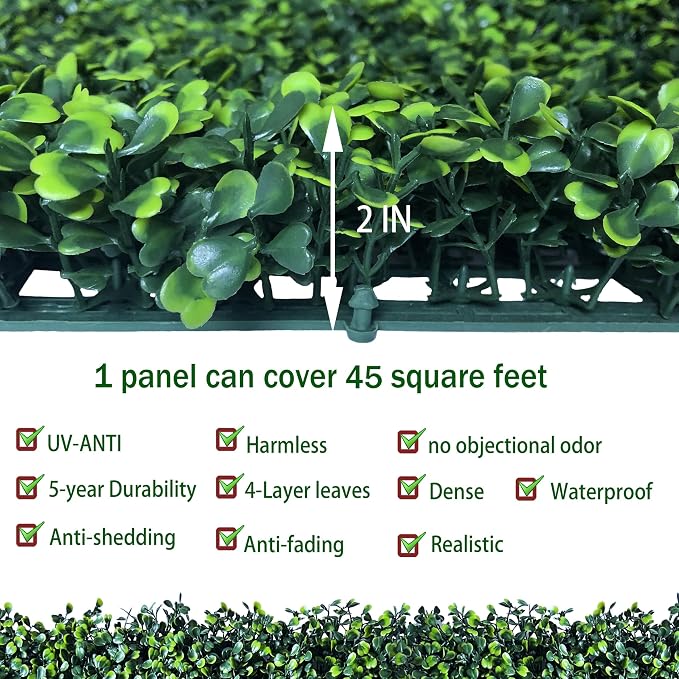 ODTORY Artificial Ivy Privacy Fence Wall Screen: 40X160 in (45 sqft) | UV-Anti Faux Boxwood Roll Panels, Greenery Backdrop, Ivy Vine 4-Layer Leaves Hedges Covering, Indoor Outdoor Green Decor