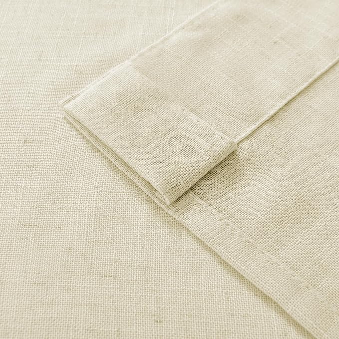 Joydeco Linen Curtains 90 Inch Length 2 Panel Sets,Light Filtering Curtains for Bedroom 52 Inch Wide Living Room Drapes with Back Tabs & Rod Pockets (W52 x L90 Inch, Linen)
