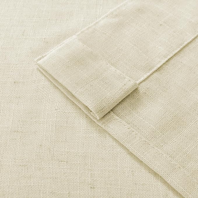 Joydeco Linen Curtains 84 Inch Length 2 Panel Sets,Light Filtering Curtains for Bedroom 52 Inch Wide Living Room Drapes with Back Tabs & Rod Pockets (W52 x L84 Inch, Linen)