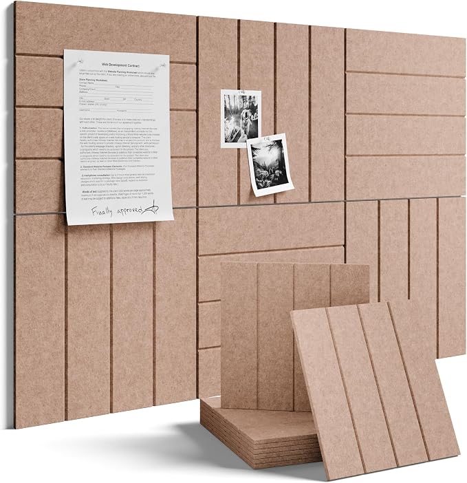 Fluxynara Large Felt Bulletin Board 36"x24" Cork Board Alternative - 6 Pack with 32 Safe Removable Adhesive Tabs, Cork Boards for Walls ffelt Boards or Home Office Classroom Pin Board-Terracotta