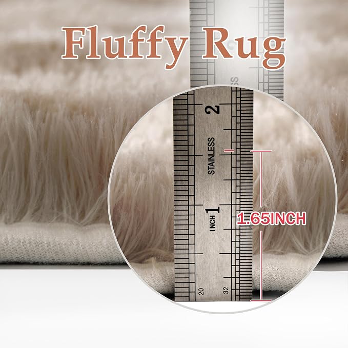 PureCozy Brown 6x9 Area Rug for Living Room Washable Non Slip Neutral Soft Bedroom Checkered Carpet Colorful Fluffy Modern Shag Fuzzy Indoor Large Aesthetic Bedroom Home Office Playroom Nursery