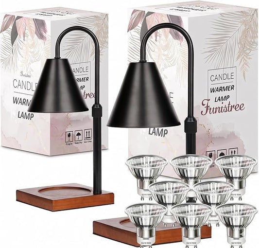 Modern Candle Warmer Lamp 2 Pack, Dimmable Candle Lamp Warmer with Timer, Mothers Day Birthday Gifts for Women Who Have Everything, Height Adjustable Candle Lamp, Cozy Living Room Bedroom Decor