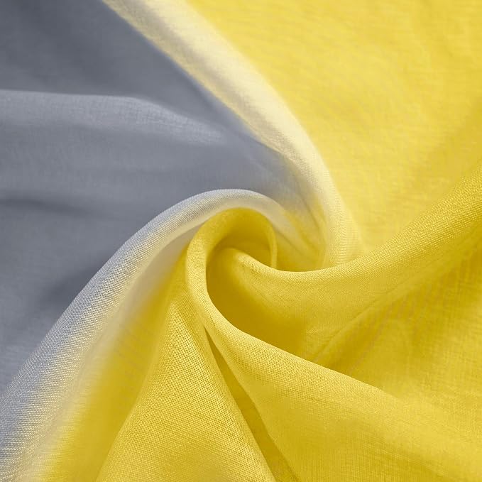 KOUFALL Kitchen Curtains Sunflower Yellow Decor Cafe Short Sheer Curtains for Bathroom Window Bedroom 45 Inch Length