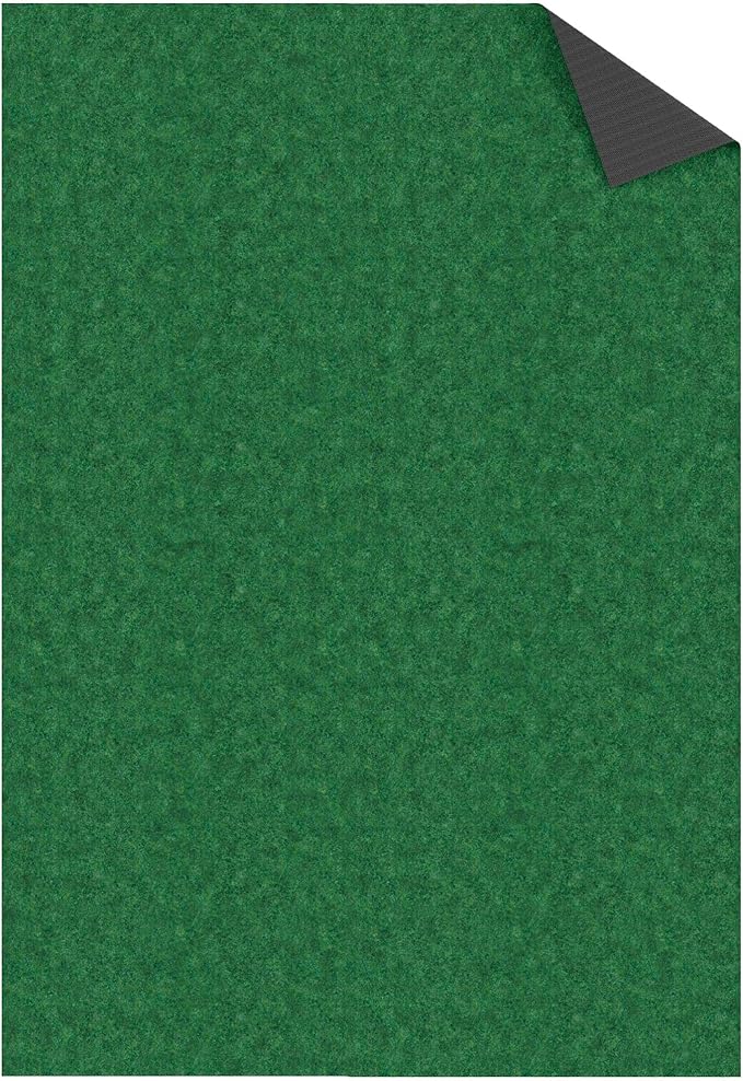 Ottomanson 6'6" x 29' Hallway Runner - Extra Durable Non-Slip Rug Mat for Indoor & Outdoor Use - Ideal for Kitchen, Entryway & Garage - High-Traffic Carpet, Green