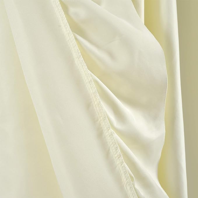 Lush Decor Reyna Ruffle Window Curtain Panel Set, Pair, 54" W x 108" L, Ivory - Flowy Curtain Set - Romantic Ruffle Curtains for Bedroom, Living room, or Dining Room - Farmhouse & Cottage Home Decor