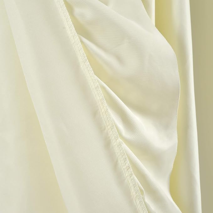 Lush Decor Reyna Ruffle Window Curtain Panel Set, Pair, 54" W x 63" L, Ivory - Flowy Curtain Set - Romantic Ruffle Curtains for Bedroom, Living room, or Dining Room - Farmhouse & Cottage Home Decor