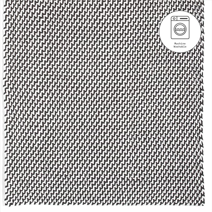 Fab Habitat Machine Washable Area Rug - Hand Woven, Stain Resistant, Pet Friendly - Premium Recycled Polyester Yarn - Rope - Bedroom, Living/Dining Room - Asbury - Charcoal & White - 8 x 10 ft