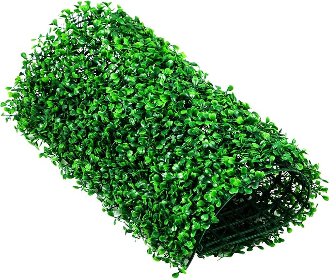 VEVOR Artificial Boxwood Panel 6pcs, 20 x 20 in 1.6 in Sun Protected Boxwood Hedge Wall Panels, Artificial Grass Backdrop Green Fake Wall for Privacy Fence Decor Indoor Outdoor Garden Backyard