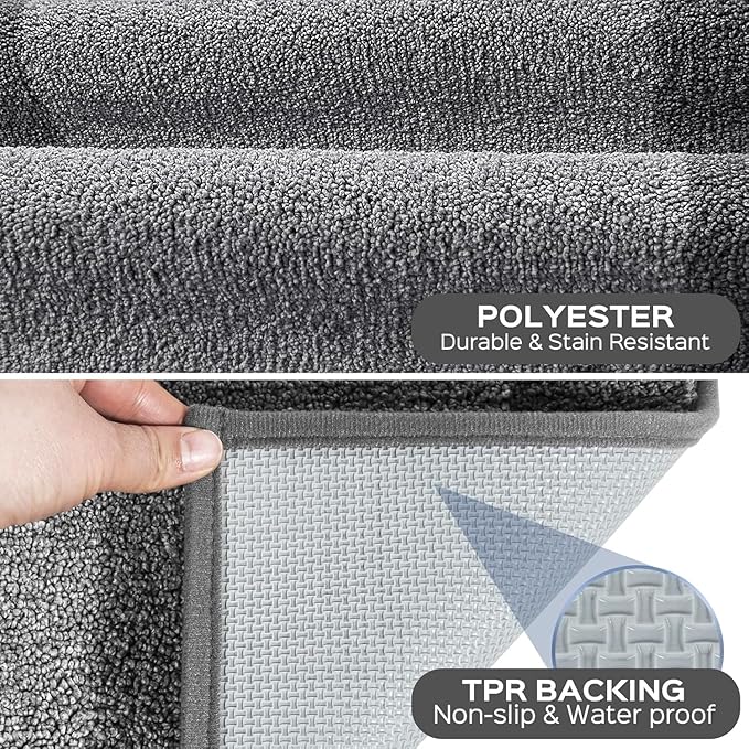 Washable Area Rug 48" x 72", Non Slip Kitchen Rug for Floor, Absorbent Entrance Runner Rug for Bedroom, Living Room, (Roll Packing)