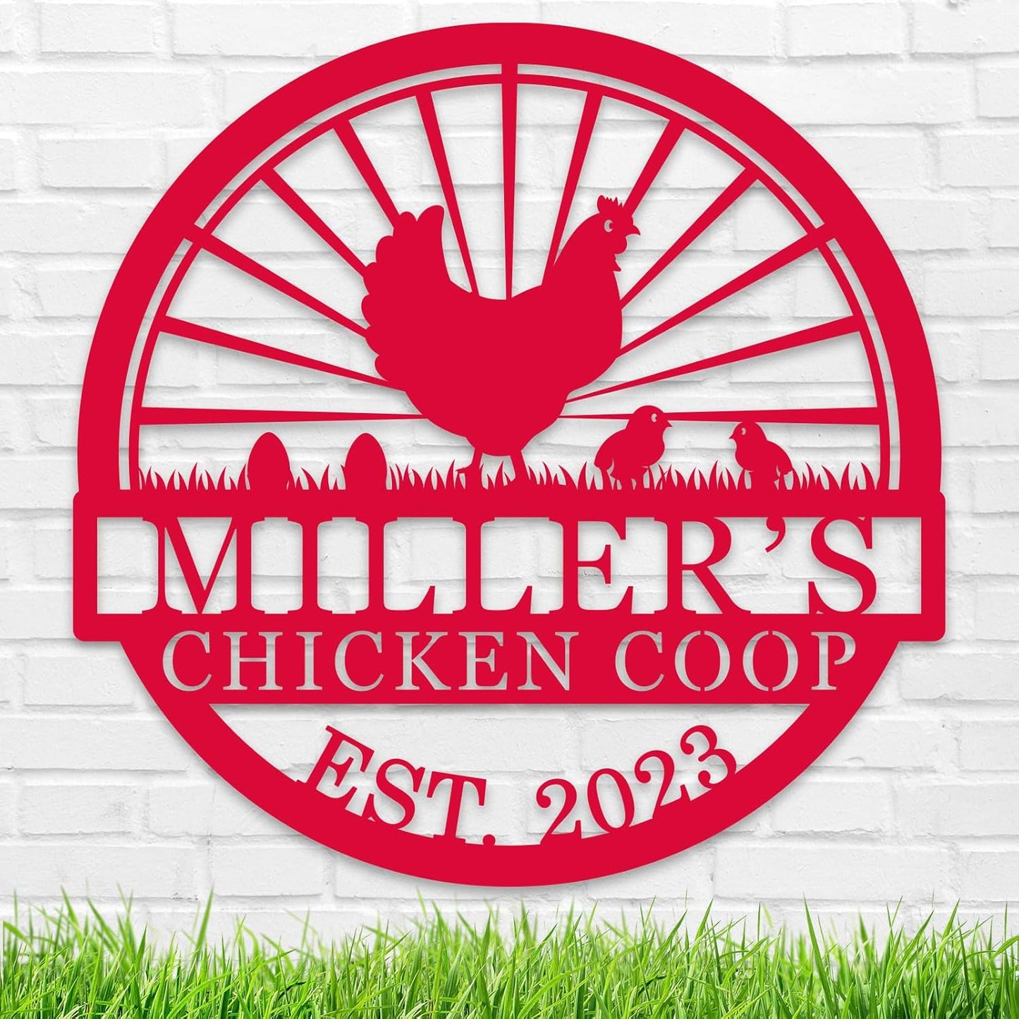 Hen House Coop Sign, Custom Chicken Coop Signs, Custom Chicken Farm Metal Sign, Family Name Metal Sign for Farm House, Our Little Coop Sign Metal Sign