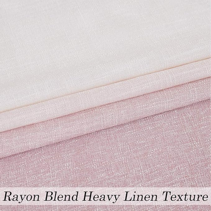 Central Park Ombre Window Door Curtain 100" Extra Wide Linen Ombre Gradient Print on Rayon Blend Fabric Treatment for Sliding Patio Door with 14 Grommets，Cream White to Pink，100" x 95", 1 Panel