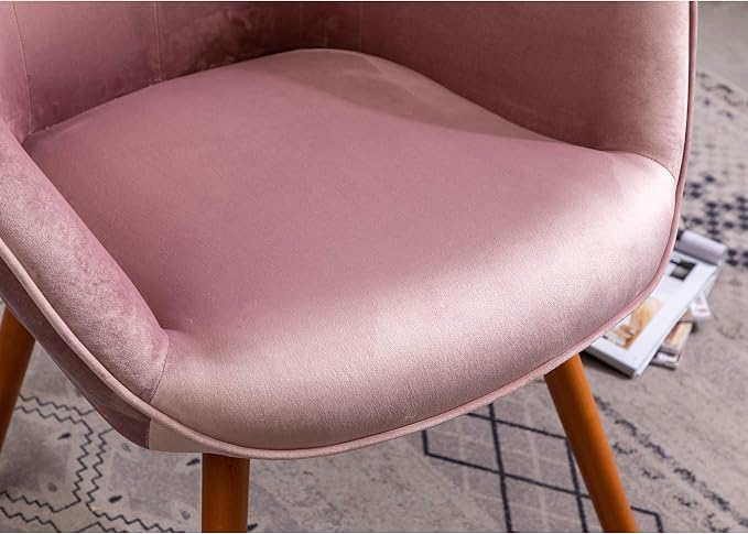 Roundhill Furniture Doarnin Contemporary Silky Velvet Tufted Button Back Accent Chair, Mauve