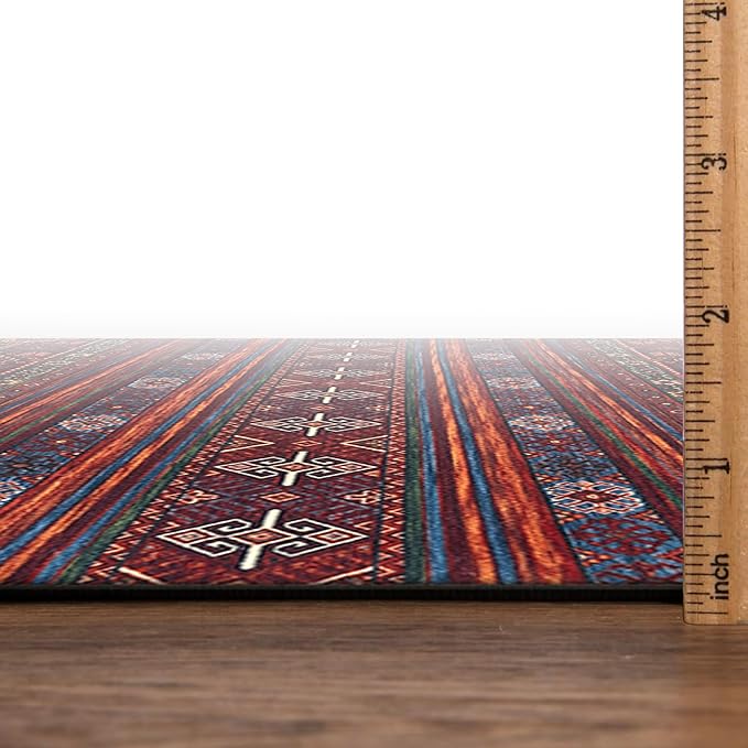 Keen Home Design 9x12 Rug - Machine Washable Area Rug with Non-Slip Backing, Ideal for Living Room, Dining Room, Bedroom - Vintage, Easy Clean, Durable, Low Pile Rug - (9' x 12')