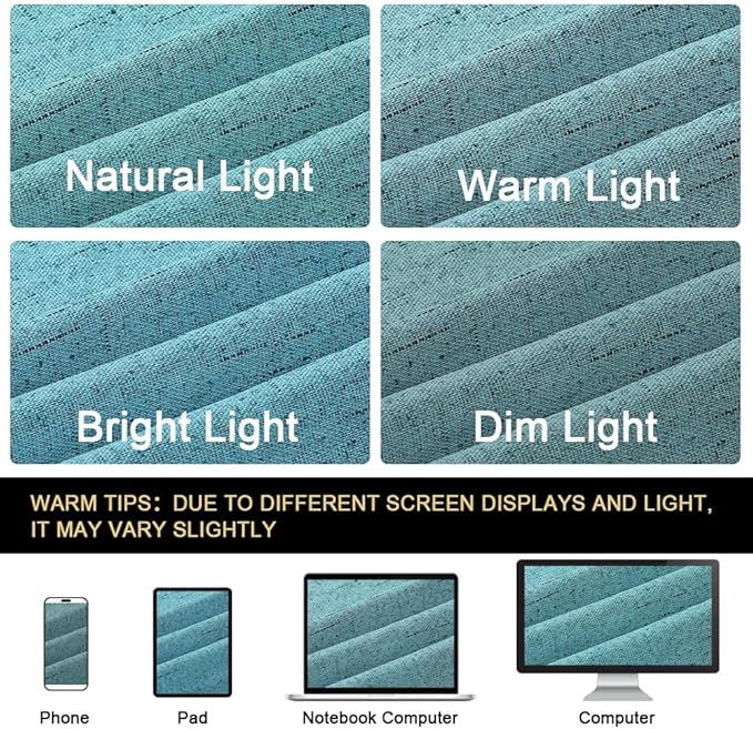 PrinceDeco Blackout Curtains for Bedroom Grommet Room Darkening Curtains & Drapes for Living Room Solid Thermal Insulated Textured Blackout Curtains Sun Blocking Drapes,52" W x 63" L,Teal Blue