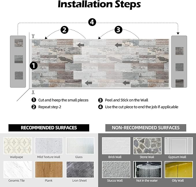2026 New Upgrade Peel and Stick Backsplash Tile, Peel and Stick 11.34" X 11.57" Wall Tile for Kitchen, Bathroom, Fireplace, Laundry (Nature Light, 10 Packs)