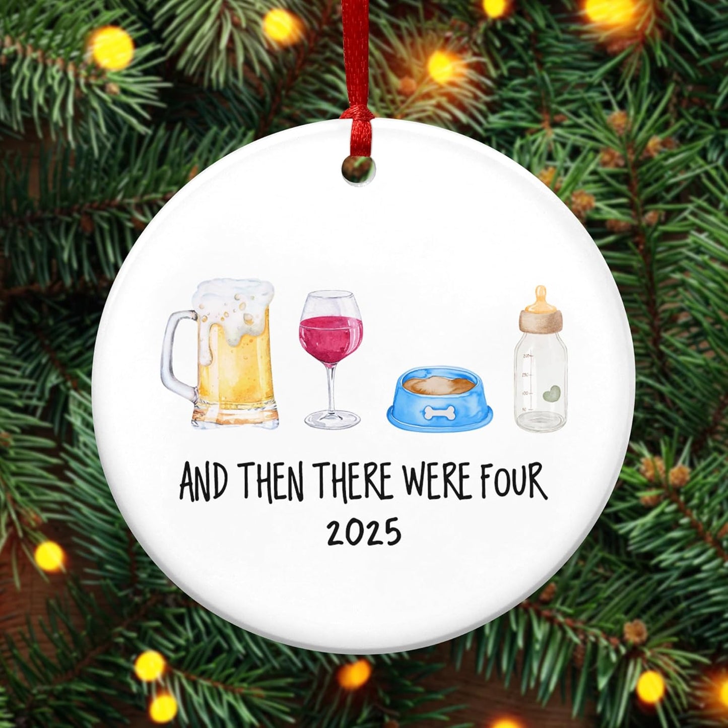 OASSIE New Mom Gifts for Women - Ceramic Christmas Ornaments 2025 - New Baby Gift Ideas, New Parents Gifts for Couples Dog Parents, Pregnancy Announcement, Baby Announcement Christmas Decorations