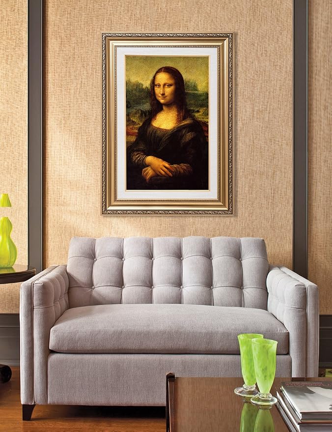 DECORARTS - Mona Lisa by Leonardo DaVinci. The World Classic Art Reproductions. Giclee Print& Museum Quality Framed Art for Wall Decor. Canvas Print Size: 20x30in Total Framed Size: 26x36