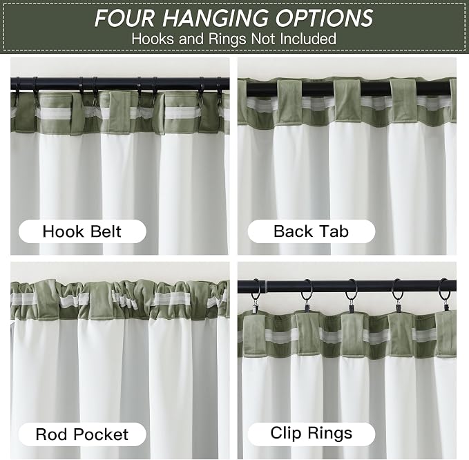 RYB HOME Sage Green Velvet Blackout Curtains 84 inches, Room Darkening Thermal Insulated Window Curtains with Multiple Hanging Options Backdrop for Bedroom Living Room, W48 x L84 inch, 1 Panel
