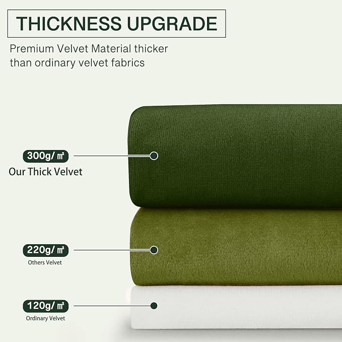 StangH Olive Green Curtains for Bedroom, Rod Pocket Room Darkening Window Drapes Christmas Holiday Home Decoration for Party Backdrop/Living Room, W52 x L90, 2 Panels