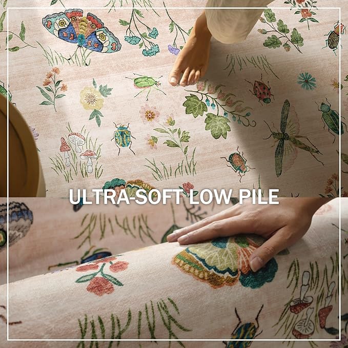 Machine Washable Hallway Runner Rugs: 2'6"x8' Kitchen Runner Stain Resistant Non Slip Low Pile Soft Carpet Rug Runners for Hallways Indoor Entryway Kitchen Laundry Room Bedroom Bathroom Farmhouse