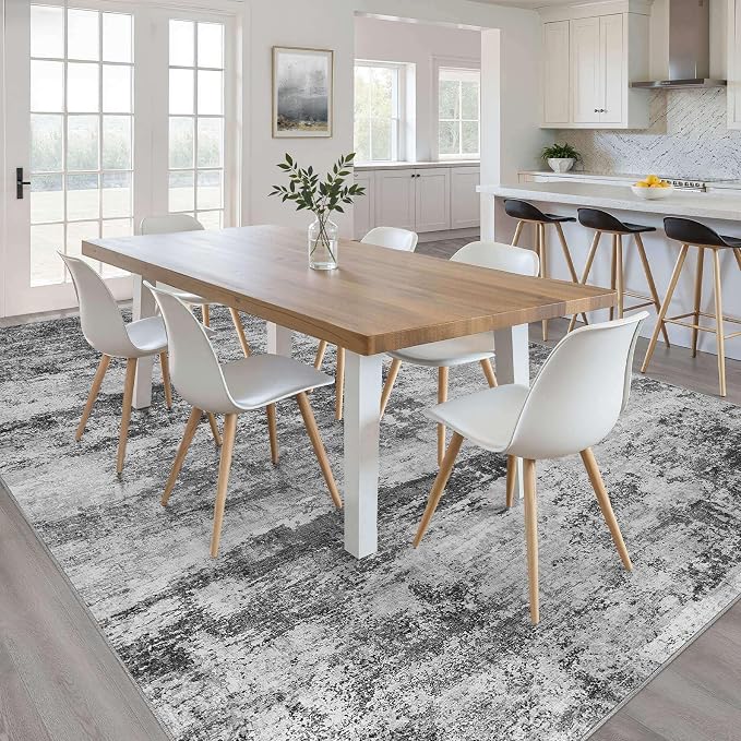 7X9 Area Rug Living Room: Washable Large Abstract Neutral Modern Soft Rugs Stain Resistant Indoor Floor Non-Slip Accent Carpet for Bedroom Nursery Playroom Dining Room Office Dorm Home House Decor