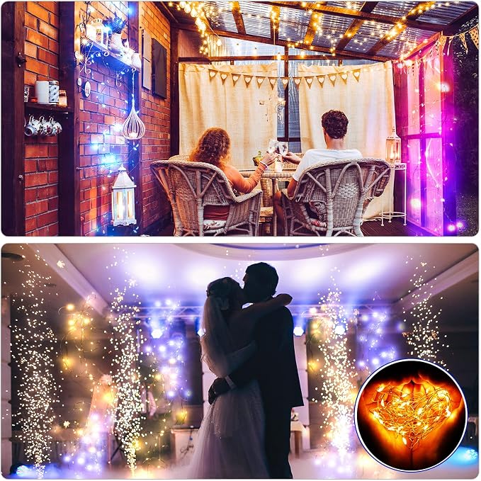 Tuanse 50 Pack LED Fairy Lights Colored Battery Operated String 3 Speed Modes 7 ft 20 LED Starry Wedding Decoration Waterproof Wire Twinkle Light for DIY Jar Bedroom Party Supplies (Colorful Color)