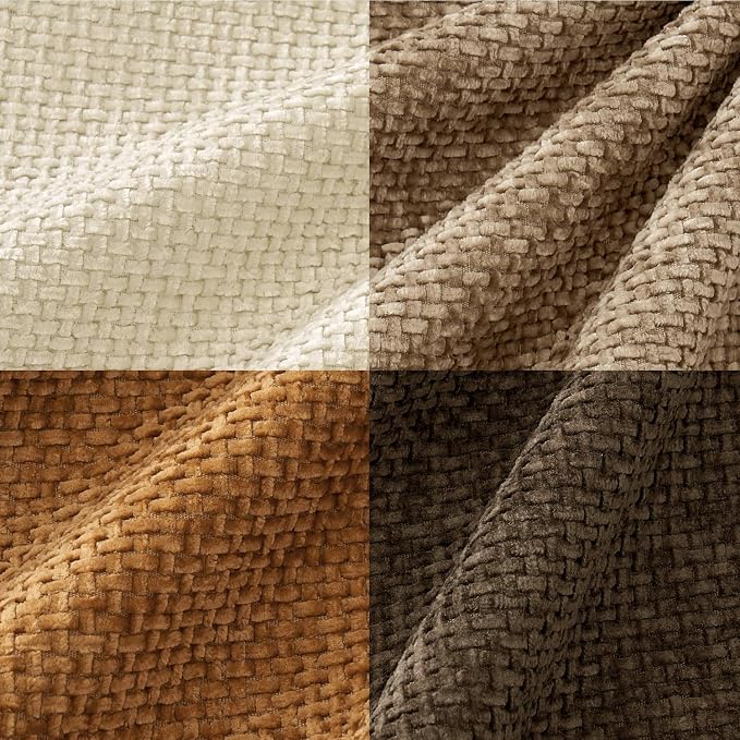 MIULEE Pack of 4 Brown Couch Throw Pillow Covers 20x20 Inch Soft Decorative Chenille Pillows Farmhouse Accent Cushions for Boho Fall Home Decor Sofa Bedroom Living Room