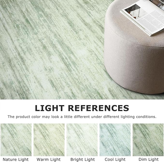SIILOOM 2x3 Modern Abstract Rug for Entryway, Lime Green Super Soft Small Area Rug, Washable Non-Slip Kitchen Rugs, Low-Pile Mat for Bedside, Indoor Door Mat