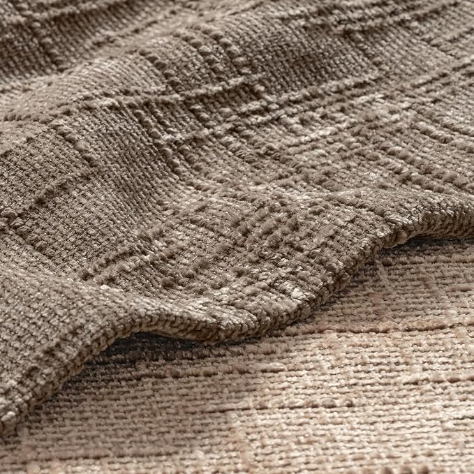MIULEE Slubby Textured Decorative Throw Pillow Covers 20x20 Inch Set of 2 Boho Farmhouse Soft Cozy Chenille Pillows Cushion Cases Modern Home Decor for Couch Sofa Bed Living Room, Taupe Grey
