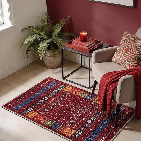 Keen Home Design 2x3 Rug - Machine Washable Entry Rug with Non-Slip Backing, Ideal for Enteryway, Kitchen, Bathroom, Laundry Room - Vintage, Easy Clean, Durable, Low Pile Rug - (2' x 3')