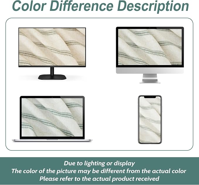 DriftAway Farmhouse Linen Lined Valance Double Layer Thermal Insulated Room Darkening Blackout Window Valances 3 Inch Rod Pocket Vertical Striped Kitchen Valance Single 52 Inch by 14 Inch Loden Green