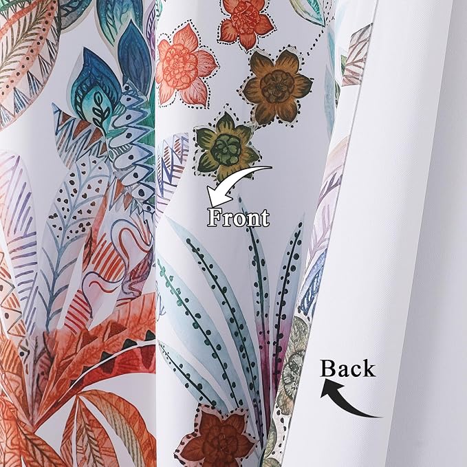 Estelar Textiler Living Room Blackout Curtains 72 inches Long,Grommet Thermal Insulated Room Darkening Curtains for Bedroom Patio Leaf Pattern Drapes for Dining Room Kitchen,52x72 Inch (2 Panels)