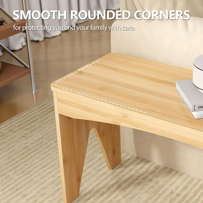 APRTAT Bamboo 35.4" Dining Room Bench, Long Indoor Shoe Bench Seat, Natural | 450LBS Weight Capacity, 2-Person Seat, Rounded Safety Corners, Multi-Scene Use, Easy Assembly