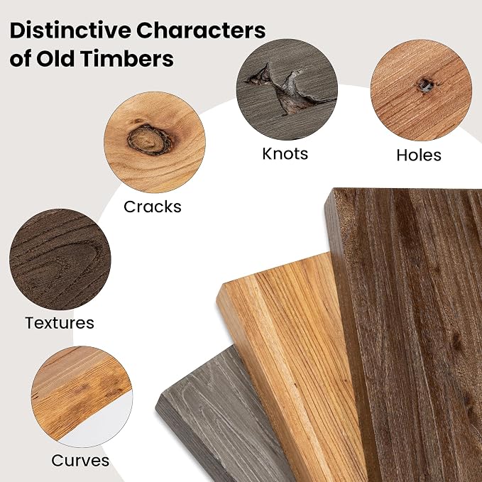 Floating Shelves for Wall, 55"x9.3" Rustic Solid Live-Edge Elm Wood Wall Shelves, Heavy-Duty Floating Shelves with Invisible Brackets, Set of 2 for Living Room, Bedroom, and Kitchen, Walnut Finish
