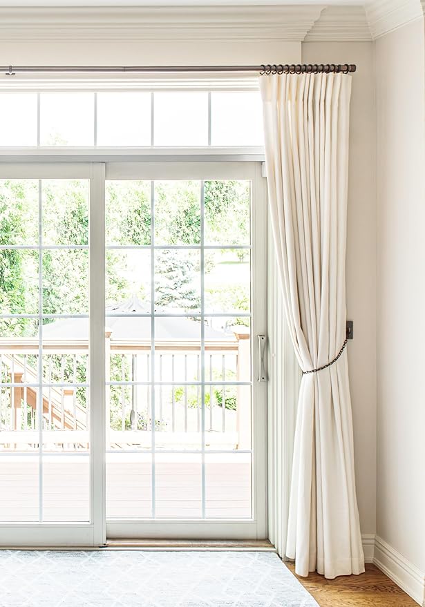 BlastHome® Non-Adjustable Luxury Extra Long Curtain Rod, 1 ¼” Rod Set, 13 foot Fixed Length (Three Rods Connect for a Seamless Look), Oil Rubbed Bronze