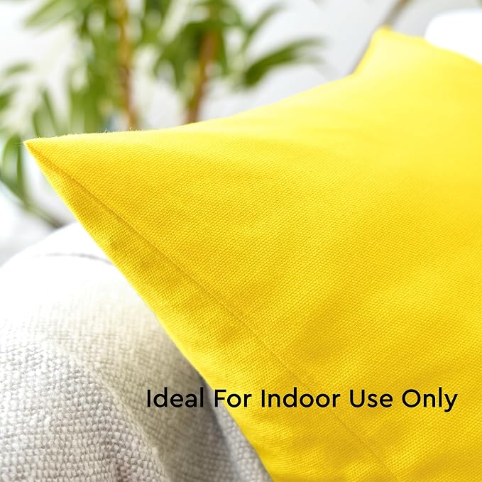 Encasa XO Throw Pillow Covers 24x24 in Set of 4 Bright Combo | No Inserts | Cotton Pillow Covers for Living Room, Bed, Sofa, Couch | Decorative Cushion Covers with Improved Zipper