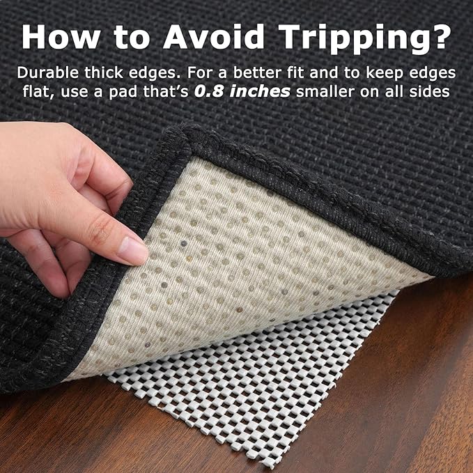 KOZYFLY Runners for Hallways 3x8 ft Washable Kitchen Runner Non Slip Rubber Backed Hall Runners Cotton Entryway Runner Rugs Floor Carpet for Indoor Backdoor Bedroom Kitchen, Black/Dark Grey