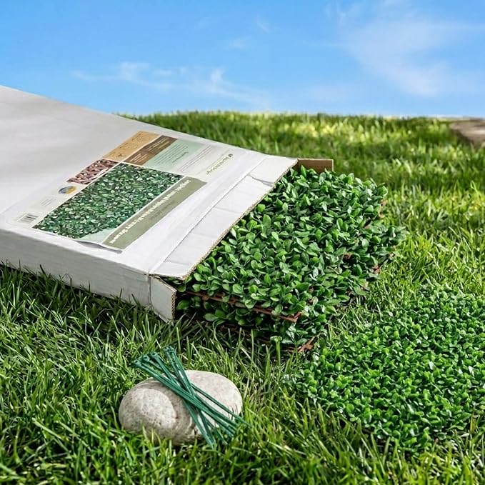 NatraHedge 20''X50'' Artificial Privacy Grass Wall Decor, Ficus Leaf, Faux | Trellis, Expandable lattice Panels for Indoor, Outdoor, Garden And Balcony Greenery Wall Fence Screen | UV Resistant