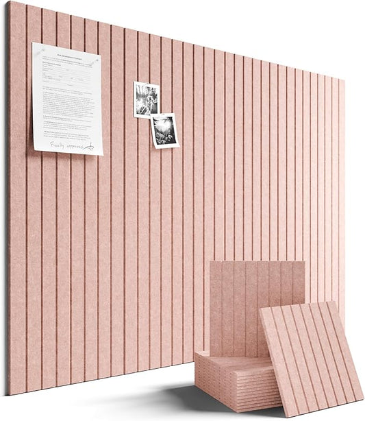 Fluxynara Large Felt Bulletin Board 48" x 36" Cork Board Alternative-12 Pack with 64 Safe Removable Adhesive Tabs, Cork Boards for Walls Cork Board for Home Office Classroom Pin Board -Pink