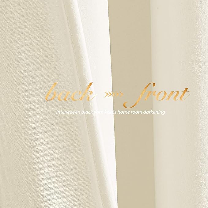 NICETOWN Thermal Insulated Ivory White Velvet Curtains 72 Inch Length, Heavy Duty Keep Warm Drapes Room Darkening Thermal Insulated Drapes for Patio Hall Villa, Bedroom Window Treatment, Set of 2