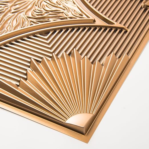 Art3d Drop Ceiling Tiles 24x24 in Bronze (24-Pack, 96 Sq.ft), 3D Wainscoting Panels Glue Up 2x2
