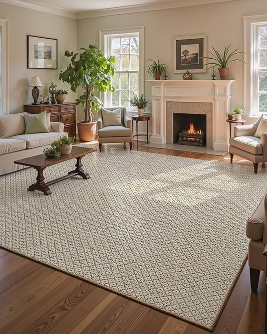 LUMI 8x10 Sisal Area Rug for Living Room, Natural Handwoven Rugs Non Slip, Farmhouse Braided Carpets No Shedding for High Traffic, Dining Room, Indoor, Outdoor, Patio